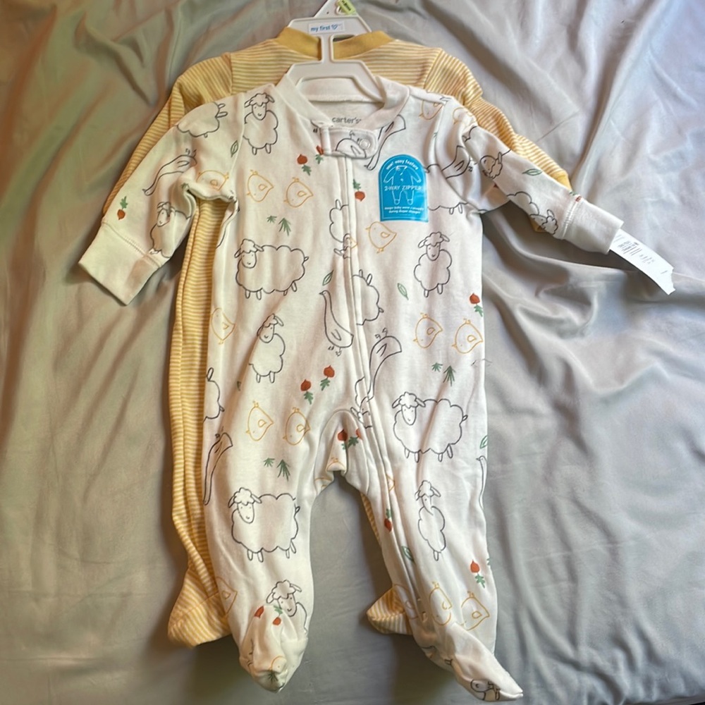 2 footie onesies. 3 month